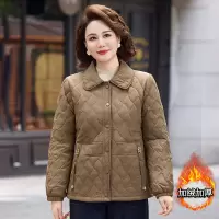 加绒加厚保暖妈妈棉衣冬装 外套时尚女大码中老年人衣服短款翻领