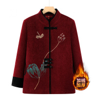 奶奶冬装外套女中老年人冬季加绒加厚外套老太太水貂绒衣服妈妈装