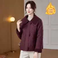 新款冬装妈妈外套女洋气中老年人韩版休闲棉服大衣大翻领冬季棉衣