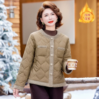 新款加绒妈妈棉衣女洋气时尚中老年女士休闲棉服冬装外套50岁衣服