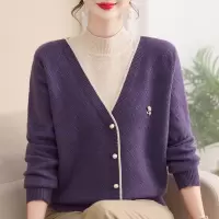 时尚女装中老年人衣服大码宽松中年针织衫加绒加厚女装40-60岁厚