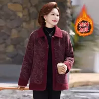 洋气妈妈装冬装外套女时尚仿貂绒中老年女士休闲冬装大衣加绒加厚