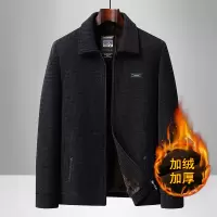 爸爸雪尼尔外套男秋冬款男士爸爸装加绒加厚外套中年男士冬装夹克