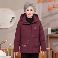 老年女装冬棉衣洋气老太太保暖外套80岁连帽老人家棉服冬装60岁女