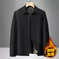 中年男士夹克爸爸秋冬装外套装50岁60加绒加厚70中老年人爷爷上衣