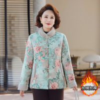 中式古风妈妈装40-60岁中老年人保暖花棉衣50岁冬季保暖加绒衣服