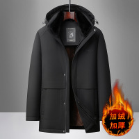 中老年保暖男装外套时尚加绒中年男士内胆可拆卸加厚保暖棉服冬装