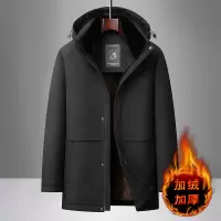 中老年保暖男装外套时尚加绒中年男士内胆可拆卸加厚保暖棉服冬装