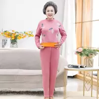 中老年女德绒套头套装秋衣秋裤奶奶装大码加绒加厚保暖内衣妈妈装
