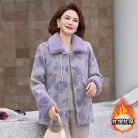 中老年女装冬装保暖外套加绒加厚冬装衣服妈妈加厚大衣40-60岁冬