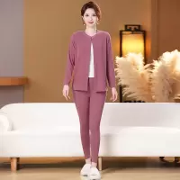 中老年女装加绒加厚保暖内衣套装妈妈秋冬开衫保暖贴身秋衣秋裤