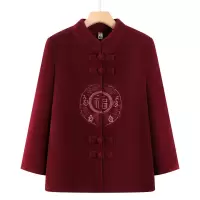 加厚保暖中式唐装奶奶装古风衣服60-80岁新款老年女士休闲外套冬