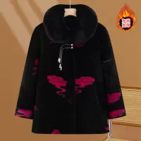 加绒保暖中老年女装时尚洋气奶奶装大棉衣60岁大码女老人家衣服厚