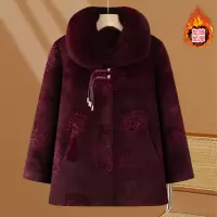 加绒保暖奶奶装80岁老年毛领冬装棉服加厚女装老奶奶大衣60岁