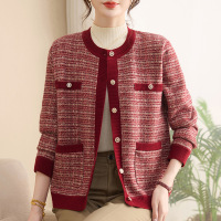 加绒加厚妈妈针织衫女时尚气质中老年女装大码宽松冬装衣服开衫女