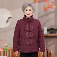 奶奶装棉衣洋气中老年人衣服保暖外套加厚冬装大衣老年女装冬季女