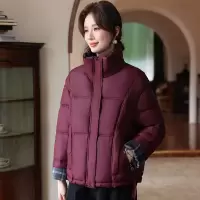 妈妈装新款棉衣保暖外套40岁翻领短款中老年女装棉服冬装衣服50岁