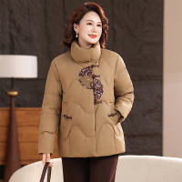 年女装冬装中老年保暖羽绒服女大码宽松中年妈妈装白鸭绒90绒