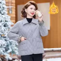 年薄款妈妈棉服秋冬新款中老年女士休闲外套棉衣女大码宽松女