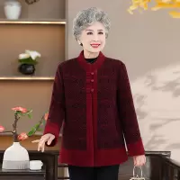 新款奶奶装中老年仿水貂绒外套时尚冬装保暖加棉老人衣服冬季老年