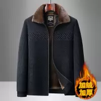 新款爸爸装加绒雪尼尔外套时尚中老年男装加厚40-60岁冬装