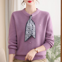 时尚加绒妈妈装针织上衣时尚毛线衫冬季女大码宽松保暖毛衣冬装女