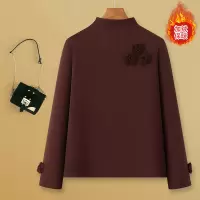 时尚妈妈冬装新款加绒加厚打底衫上衣中老年女半高领保暖百搭