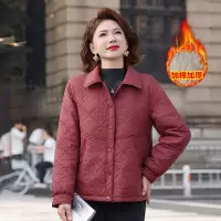 时尚短款小翻领妈妈装棉衣40岁加棉款女士休闲中年人外套短款棉服