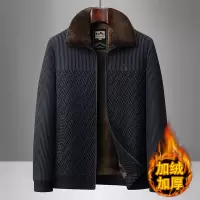 爸爸加绒厚款男士雪尼尔外套冬季保暖冬装夹克中老年爸爸毛领棉衣