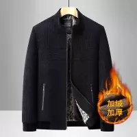 爸爸雪尼尔外套男秋冬款男士爸爸装加绒加厚外套中年男士冬装夹克