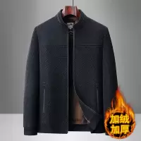 爸爸雪尼尔外套男秋冬款男士爸爸装加绒加厚外套中年男士冬装夹克