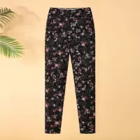 碎花妈妈裤年中老年女裤冬装衣服50岁松紧腰中年长裤冬款