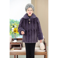 老年奶奶装加绒保暖夹棉大衣老太太仿水貂绒60-80岁大码老人家女