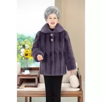 老年奶奶装加绒保暖夹棉大衣老太太仿水貂绒60-80岁大码老人家女