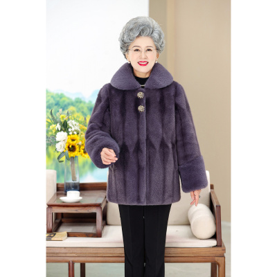 老年奶奶装加绒保暖夹棉大衣老太太仿水貂绒60-80岁大码老人家女