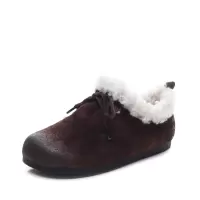 头层牛皮女雪地靴冬季新款羊羔毛软底显瘦百搭舒适保暖女靴