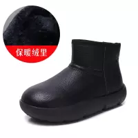 头层牛皮雪地靴女冬季新款加绒复古百搭厚底防滑棉靴女小短靴