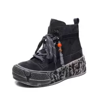 头层牛皮马丁靴女冬季新款复古厚底休闲百搭柔软舒适潮高帮鞋