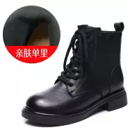 头层牛皮马丁靴女冬季新款真皮英伦风复古百搭粗跟短靴