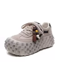 头层牛皮秋冬新款透气百搭阿甘鞋运动休闲鞋厚底老爹鞋德训鞋