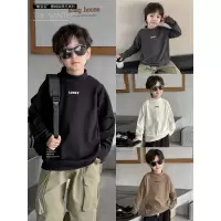 童酷儿童冬款湖州织里童装百搭字母T恤半高领德绒男童打底衫