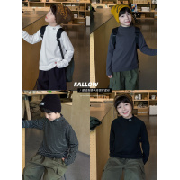 童酷男童冬季新款童装时尚字母刺绣宝宝半高领德绒儿童打底衫