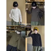 童酷男童冬季新款韩版字母印花宝宝T恤高弹半高领儿童打底衫