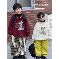 童酷儿童冬款湖州织里童装可爱小狗印花一体绒圆领男童卫衣潮