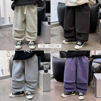 童酷儿童冬款湖州织里童装宝宝休闲裤字母印花加厚男童卫裤潮