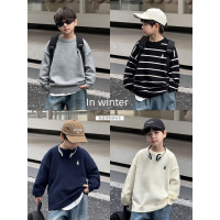 童酷儿童冬款湖州织里童装百搭刺绣针织衫圆领加厚男童毛衣潮