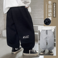 童酷儿童冬款湖州织里童装百搭加厚卫裤字母奥粒绒男童裤子潮