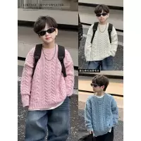 童酷儿童冬款湖州织里童装百搭宝宝针织衫纯色圆领男童毛衣潮