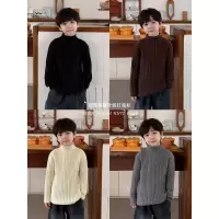 童酷儿童冬款湖州织里童装百搭打底针织衫加厚半高领男童毛衣