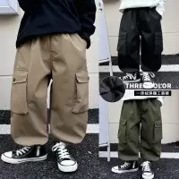 童酷儿童冬款湖州织里童装百搭纯色长裤保暖一体绒男童工装裤